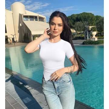 Stylish OQQ Women's Short Sleeve Fitted Tops for All