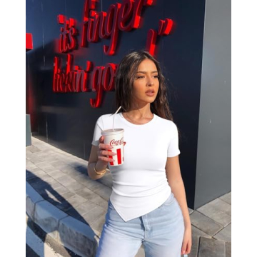 Stylish OQQ Women's Short Sleeve Fitted Tops for All