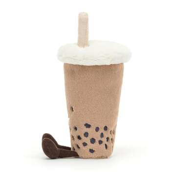 Jellycat Amuseables Bubble Tea Stuffed Toy, 8.5 inches - Drink Plush - Fun Gift Idea