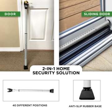 Guard Dog Security Door Jammer 2-in-1 Adjustable Door Knob Jammer & Sliding Patio Door Security Bar ...