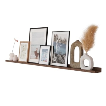 Elegant Paulownia Wood 60" Picture Ledge Shelf