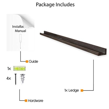 Elegant Paulownia Wood 60" Picture Ledge Shelf