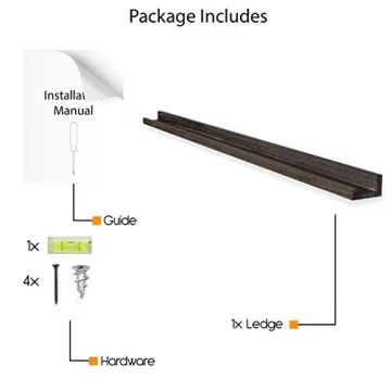 Elegant Paulownia Wood 60" Picture Ledge Shelf