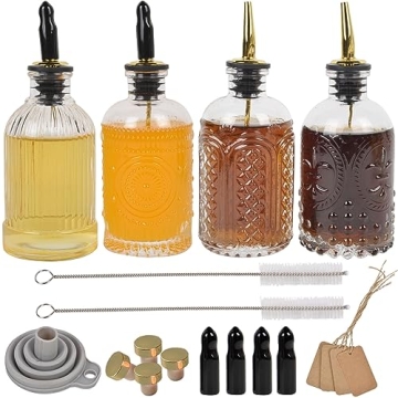 ChezMax 4 Set Syrup Dispensers for Coffee & Cocktails