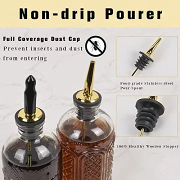 ChezMax 4 Set Syrup Dispensers for Coffee & Cocktails