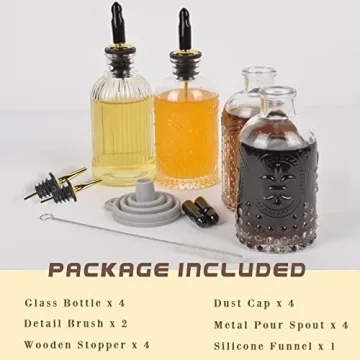 ChezMax 4 Set Syrup Dispensers for Coffee & Cocktails