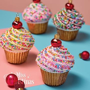 Delightful Cupcake Glass Ornament for Your Tree