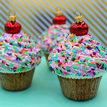 Delightful Cupcake Glass Ornament for Your Tree