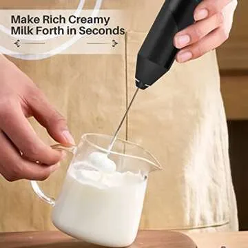 Hoocen Electric Milk Frother for Coffee, Portable Mixer