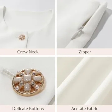 GOELIA Women's 2 Piece Suit Sets White Acetate Short Sleeve Blazer Jacket and Skirt Shorts Business Casual Outfits