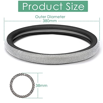 Stylish KINGMAS Diamond Steering Wheel Cover for Women