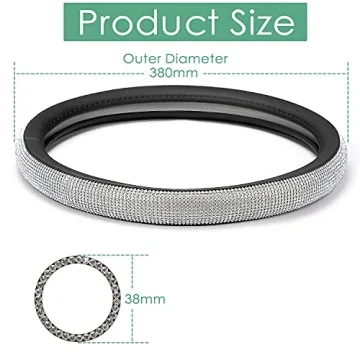 Stylish KINGMAS Diamond Steering Wheel Cover for Women