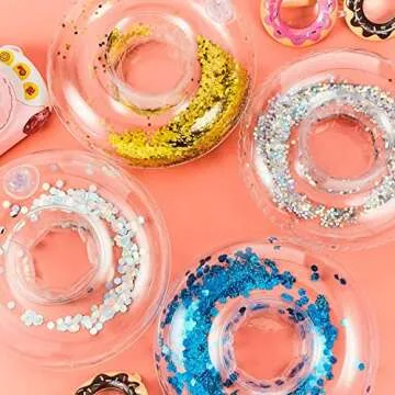 (10Pack) Suublg Inflatable Drink Holder for Pool, Inflatable Confetti Cup Holder Floats Coasters for Summer Pool Parties and Child Water Fun Bath Toys