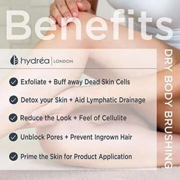 Hydrea London Dry Body Brush –Short Handle Premium Exfoliating Dry Skin Brush with Natural Bristle, FSC® Certified Beechwood.