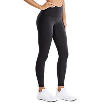 CRZ YOGA Women's Matte High Waisted Yoga Pants Tummy Control Workout Leggings - 25 Inches Black - 25...