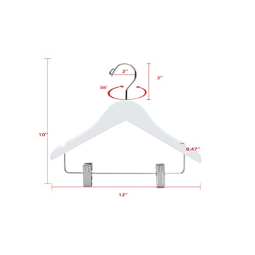 Quality Kids Wooden Pants Hangers with Clips and Hooks