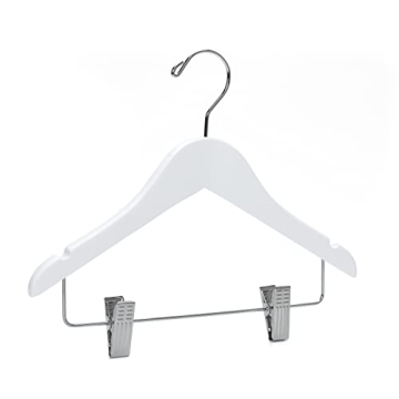 Quality Kids Wooden Pants Hangers with Clips and Hooks