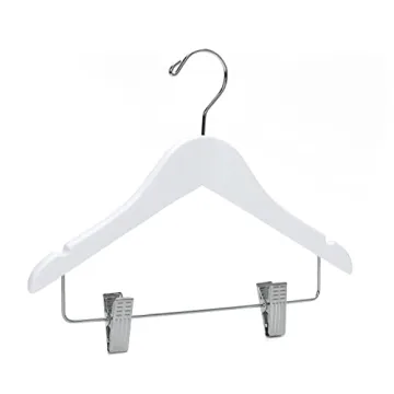 Quality Kids Wooden Pants Hangers with Clips and Hooks