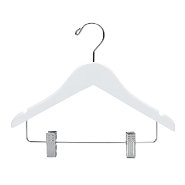 Quality Kids Wooden Pants Hangers with Clips and Hooks