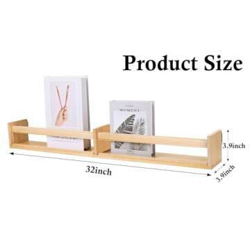 Laurensory Nursery Bookshelves - 32 Inch Floating Shelves