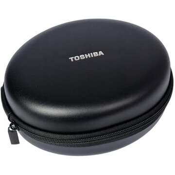 Toshiba Noise Cancelling Bluetooth Headphones | Wireless Over Ear Headphones | Bluetooth Headset with Microphone | 20 Hours of Talk & Music Time | 33 FT Operating Range | RZE-BT1200H(PN)