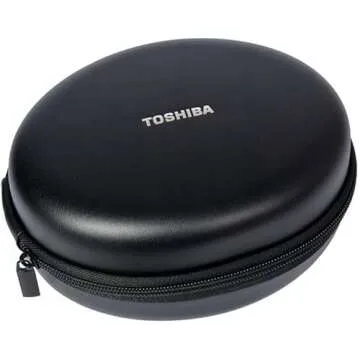 Toshiba Noise Cancelling Bluetooth Headphones | Wireless Over Ear Headphones | Bluetooth Headset with Microphone | 20 Hours of Talk & Music Time | 33 FT Operating Range | RZE-BT1200H(PN)