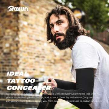 ROXUN 2 Pairs Arm Sleeves, Cooling UV Sun Protection Sports Compression for Men/Women 2 Black