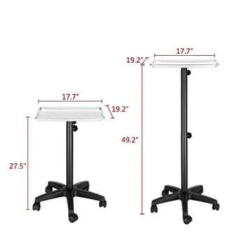 Mefeir Salon Rolling Tray Cart for Hairstylists & Tattoo Artists