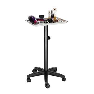 Mefeir Salon Rolling Tray Cart for Hairstylists & Tattoo Artists