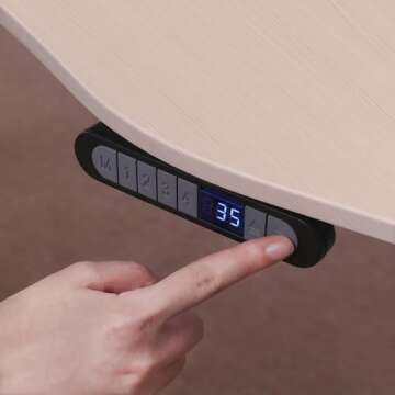 ApexDesk Elite Pro Series 71" x 33" Electric Height Adjustable Stand up Desk, Sit Stand Home Office Desk, Computer Desk - Curved Light Oak