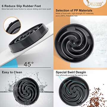 JASGOOD Slow Feeder Dogs Bowl for Healthy Eating