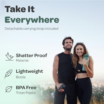 Hydracy Water Bottle with Time Marker 32 oz BPA Free Bottles