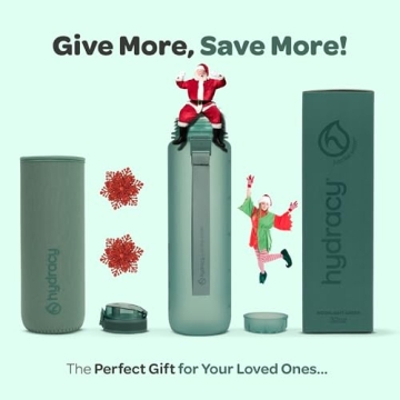 Hydracy Water Bottle with Time Marker 32 oz BPA Free Bottles