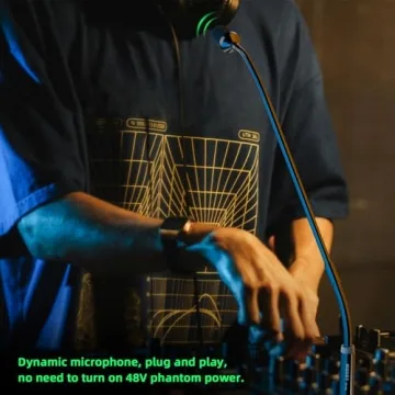 MRSDY Gooseneck Microphone, 23 Inch DJ Microphone for Audio Mixer, Professional XLR Wired Dynamic Mic, Extended Black Metal Noise Reduction Microphone, Supports 360° Rotation and Bending