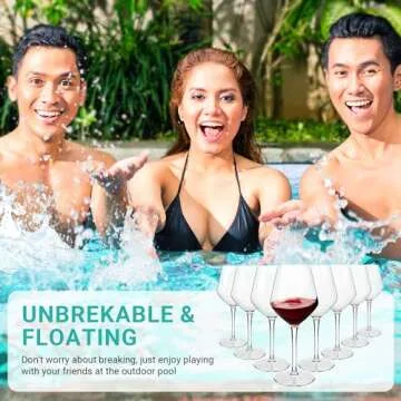 MICHLEY Unbreakable Stemmed Wine Glass 100% Tritan Plastic Dishwasher available Glassware 15 oz, Set of 6