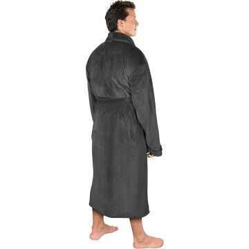 Luxurious Men's Shawl Collar Fleece Bathrobe