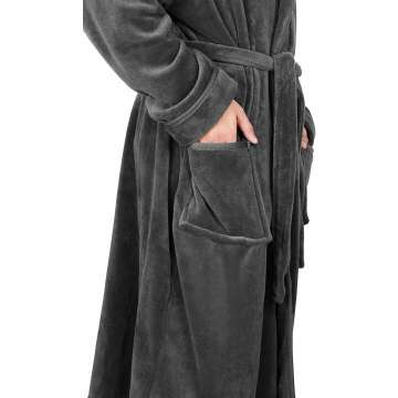 Luxurious Men's Shawl Collar Fleece Bathrobe