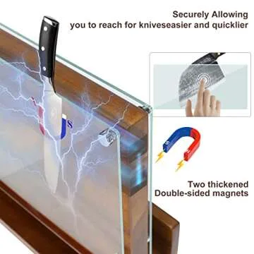 Stylish Magnetic Knife Block with Acrylic Shield