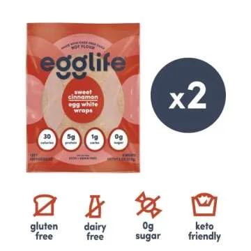 Sweet Cinnamon Egglife Egg White Wraps - Low Carb & Protein-Packed