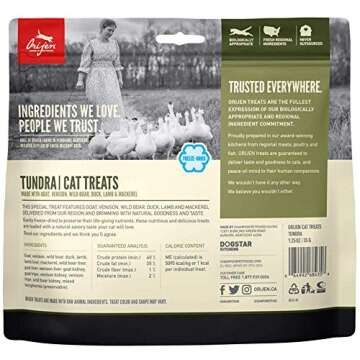Orijen 3 Pack of Tundra Cat Treats, 1.25 Ounces Each, Freeze-Dried, Grain-Free, Made in The USA