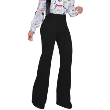 Stylish PINSV Women's High Waisted Stretchy Dress Pants