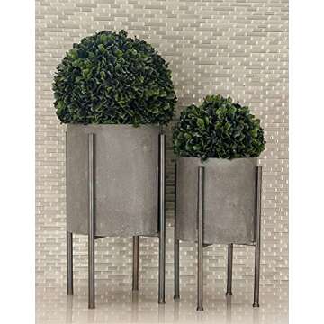 Deco 79 Modern Metal Planter Set - Indoor & Outdoor