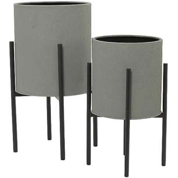 Deco 79 Modern Metal Planter Set - Indoor & Outdoor