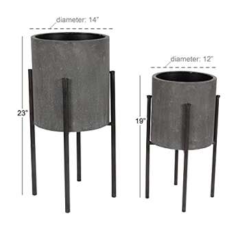 Deco 79 Modern Metal Planter Set - Indoor & Outdoor