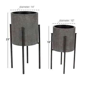 Deco 79 Modern Metal Planter Set - Indoor & Outdoor