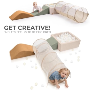 ZICOTOS Toddler Climbing Set Foam Play Gym Ball Pit