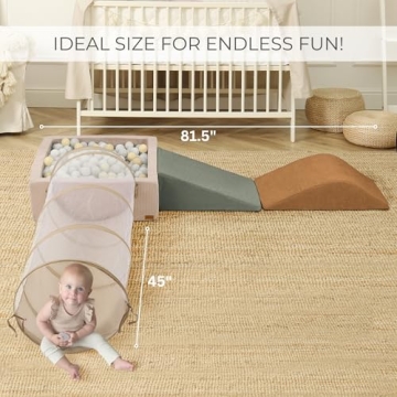 ZICOTOS Toddler Climbing Set Foam Play Gym Ball Pit