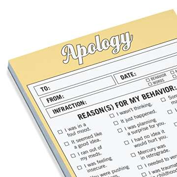 Knock Knock Apology Nifty Note, Checklist Memo Pad & Sorry Note, 4 x 5.25-inches