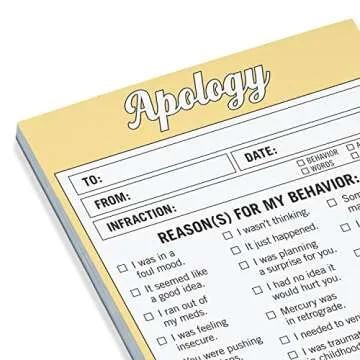 Knock Knock Apology Nifty Note, Checklist Memo Pad & Sorry Note, 4 x 5.25-inches