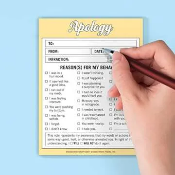 Knock Knock Apology Nifty Note, Checklist Memo Pad & Sorry Note, 4 x 5.25-inches